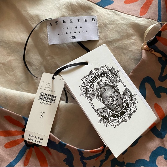 Anthro Atelier one sleeve Nadia floral romper lavender purple M - Picture 5 of 15